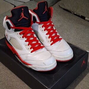 Jordan 5 White and Red Classic Size 13